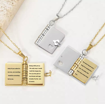 To My Daughter - Engraved Book Necklace - Love You Always Gift