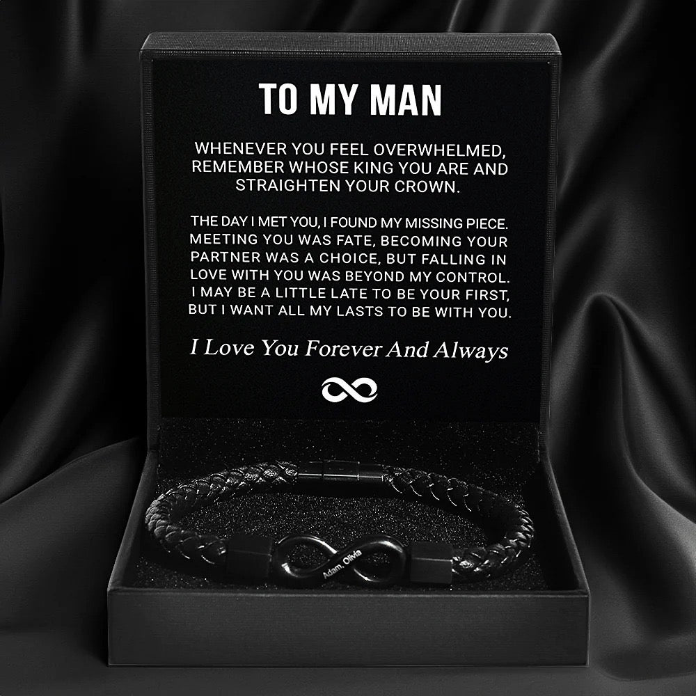 To My Man - Forever Bracelet - All My Lasts with You Message Card Gift