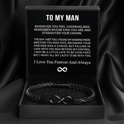 To My Man - Forever Bracelet - All My Lasts with You Message Card Gift