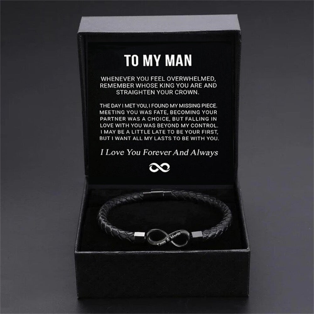 To My Man - Forever Bracelet - All My Lasts with You Message Card Gift