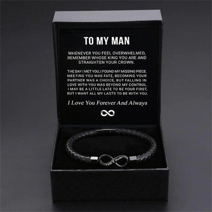 To My Man - Forever Bracelet - All My Lasts with You Message Card Gift