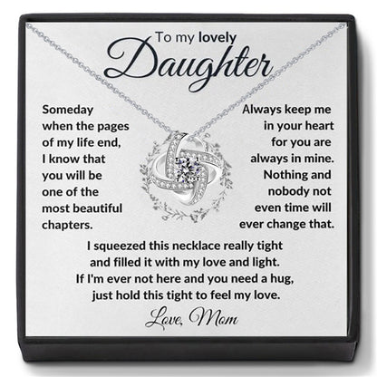 To My Daughter from Mom - Love Knot Necklace Gift - You Are Always In My Heart