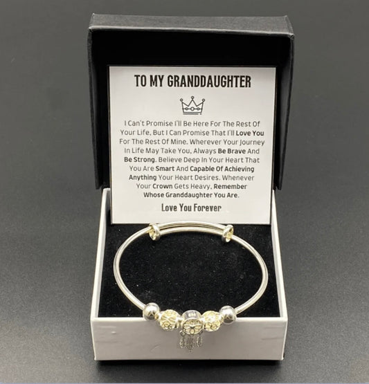 To My Granddaughter- Dreamcatcher Bracelet - Love You Forever Message Card Gift