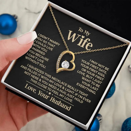 To My Wife Necklace - Love Heart Necklace - Eternal Rose Gift Box