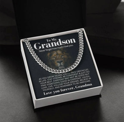To My Grandson - Cuban Link Necklace - Gift From Grandma