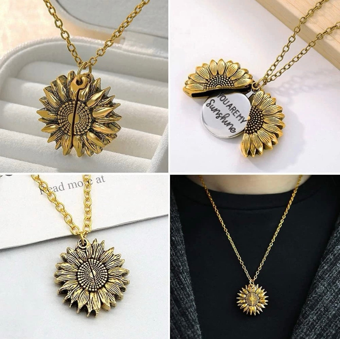 You Are My Sunshine - Sunflower Necklace Gift Box Set