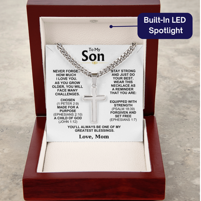 You Are One Of My Greatest Blessings - Cross Necklace Gift for Son
