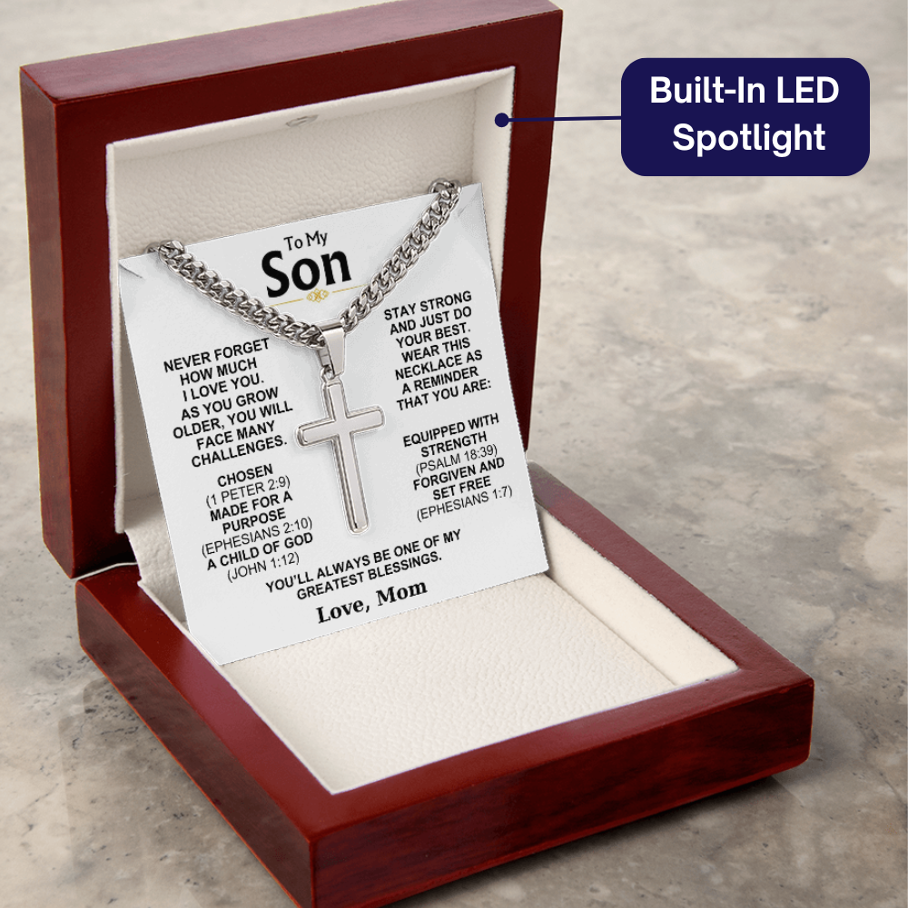 You Are One Of My Greatest Blessings - Cross Necklace Gift for Son