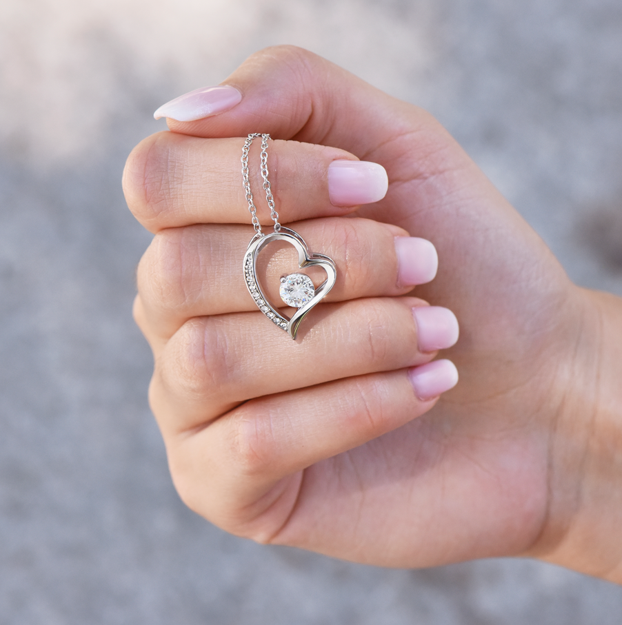 To My Granddaughter - Love Heart Necklace - Love You for the Rest of My Life Gift
