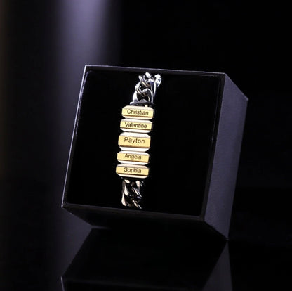 To Dad - Family Name Bracelet - Custom Engraving Gift