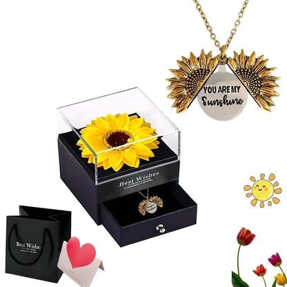 You Are My Sunshine - Sunflower Necklace Gift Box Set