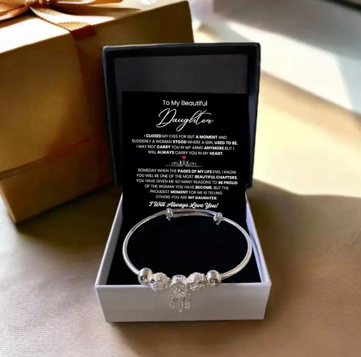 To My Daughter - Dreamcatcher Bracelet - You Are the Most Beautiful Chapter Message Card Gift