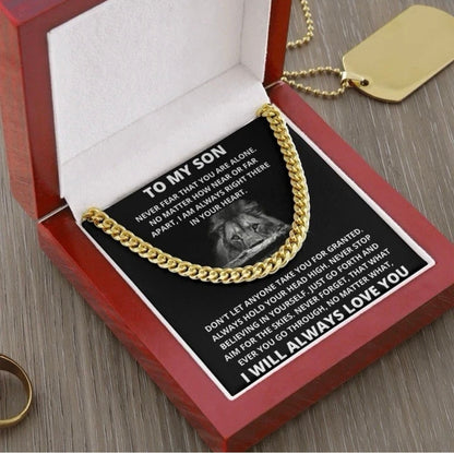 To My Son - Cuban Link Necklace - Always Love You Message Card Gift
