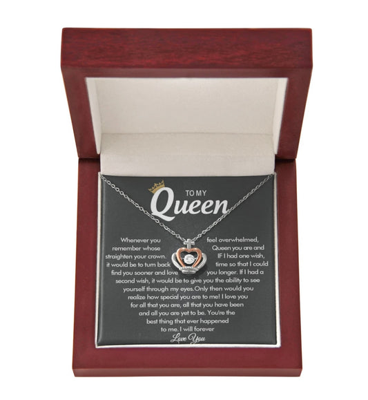 To My Queen - Crown Necklace - Love You Forever Message Card Gift
