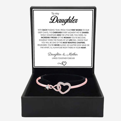 Infinity Heart Bracelet daughter mom gift in elegant packaging with heartfelt message card