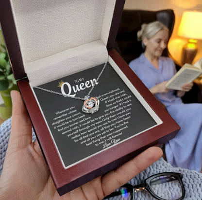 To My Queen - Crown Necklace - Love You Forever Message Card Gift