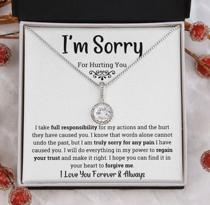 To My Love - Eternal Love Necklace - I Am Sorry for Hurting You Message Card Gift