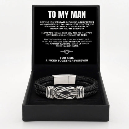 To My Man - Custom Name Bracelet - Linked Together Forever Gift