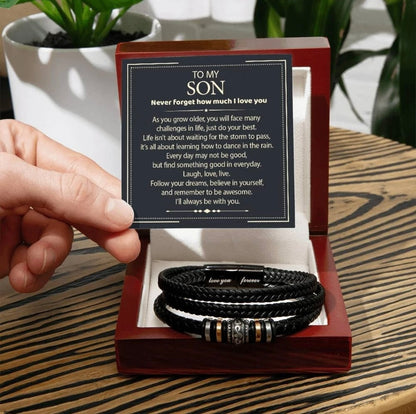To My Son - Love You Forever Bracelet - I Will Always Be With You Message Card Gift