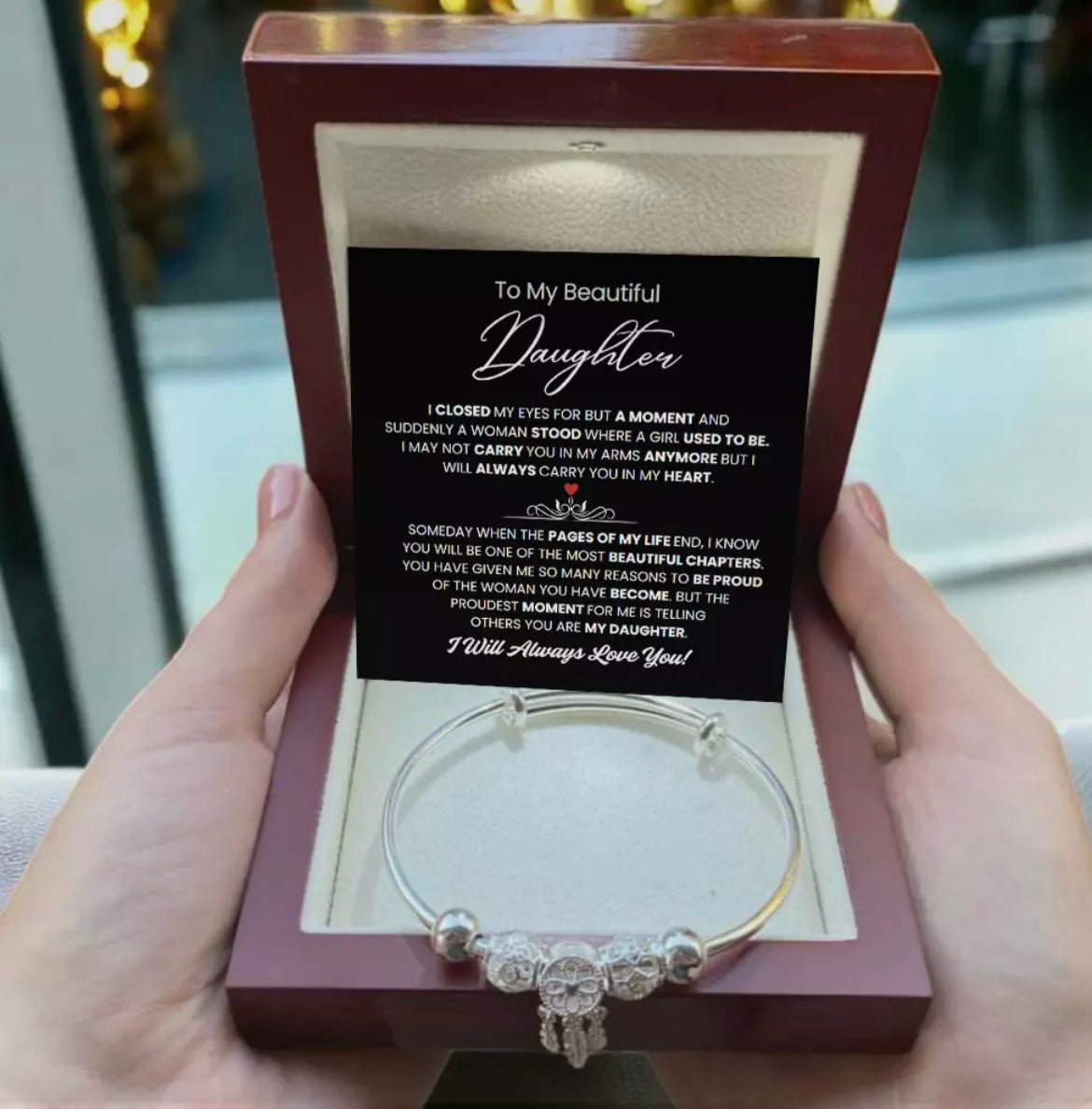 To My Daughter - Dreamcatcher Bracelet - You Are the Most Beautiful Chapter Message Card Gift