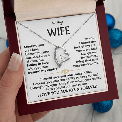 To My Wife - Love Heart Necklace - Love You Always Message Card Gift