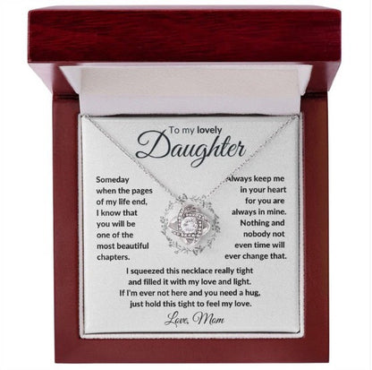 To My Daughter from Mom - Love Knot Necklace Gift - You Are Always In My Heart