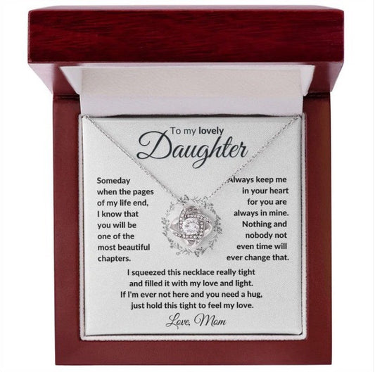 To My Daughter from Mom - Love Knot Necklace Gift - You Are Always In My Heart