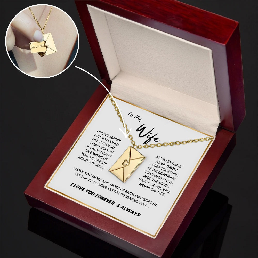 To My Wife - Love Letter Necklace - I Love You More Gift from Husband