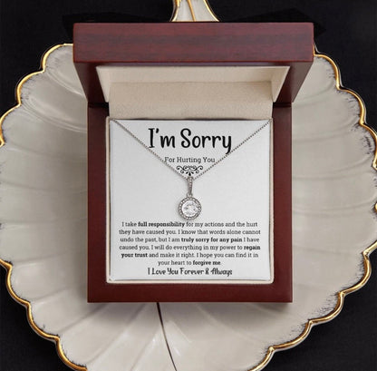 To My Love - Eternal Love Necklace - I Am Sorry for Hurting You Message Card Gift
