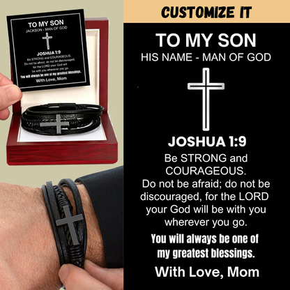 One Of My Greatest Blessings - Cross Bracelet Gift for Son