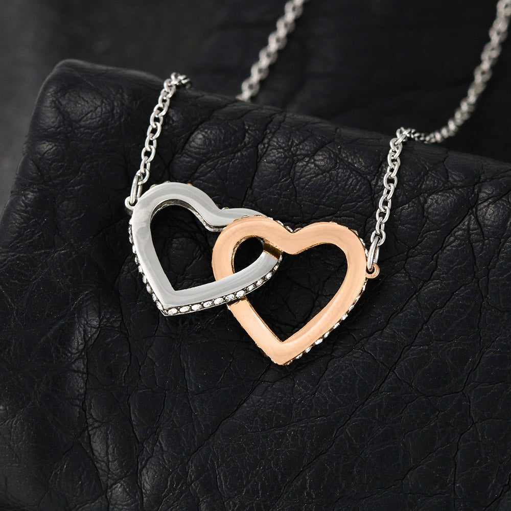 To My Granddaughter - Linked Hearts Necklace - Hearts Linked Forever Message Card Gift