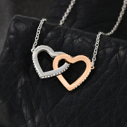 To My Granddaughter - Linked Hearts Necklace - Hearts Linked Forever Message Card Gift