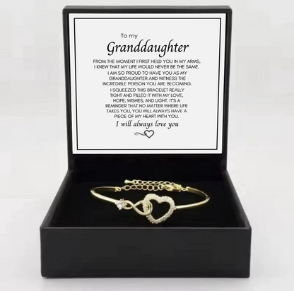 To My Granddaughter - Infinity Heart Bracelet - Forever Linked Together Gift