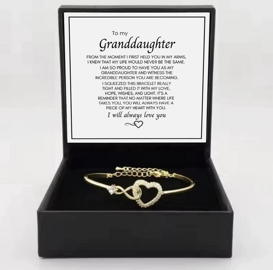 To My Granddaughter - Infinity Heart Bracelet - Forever Linked Together Gift