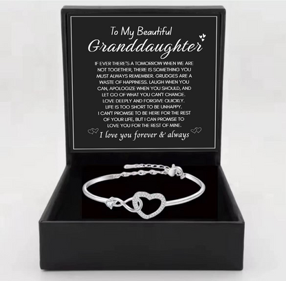 To My Granddaughter  - Infinity Heart Bracelet - I Love You Forever & Always Gift