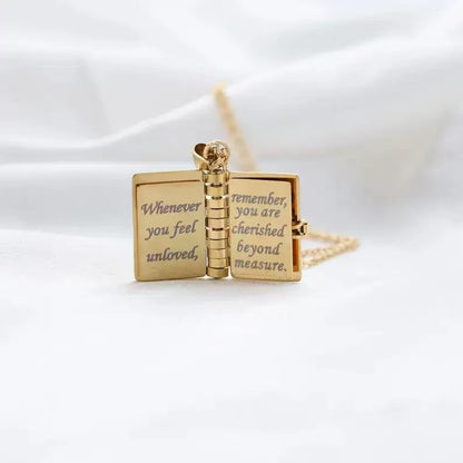 To My Daughter from Dad - My Little Star Book Pendant Engraved Necklace Gift