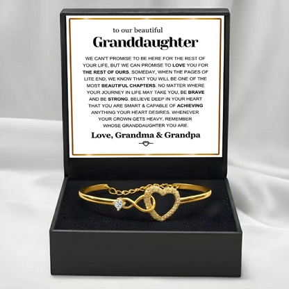 To Our Granddaughter - Infinity Heart Bracelet - Be Brave and Strong Gift