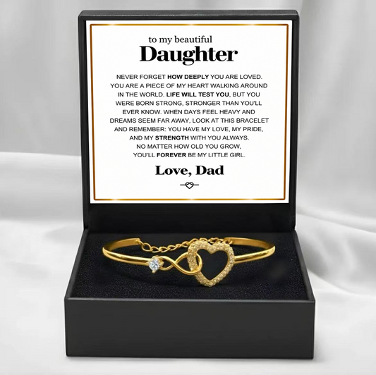 Forever My Little Girl Gift - Infinity Bracelet Gift for Daughter from Dad
