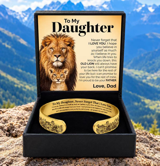 Proud Of You - Engraved Cuff Bracelet Gift for Daughter from Dad GD