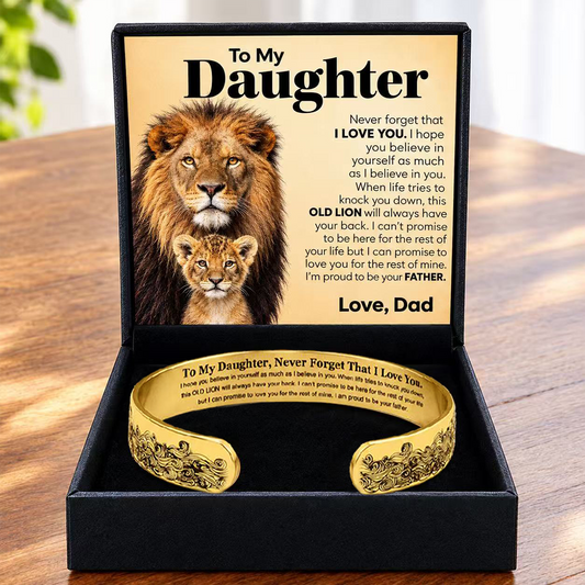 Proud Of You - Engraved Cuff Bracelet Gift for Daughter from Dad T2