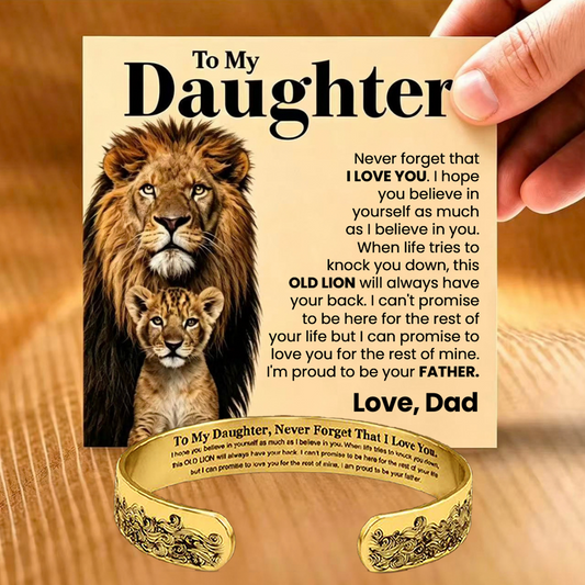 Proud Of You - Engraved Cuff Bracelet Gift for Daughter from Dad G