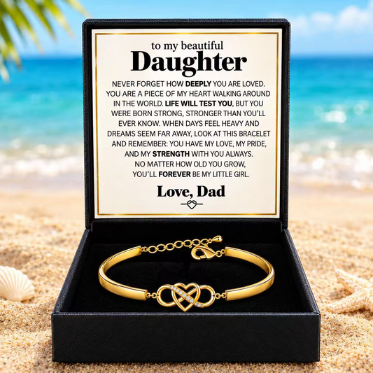 Forever My Little Girl - Heart Bracelet Gift for Daughter from Dad