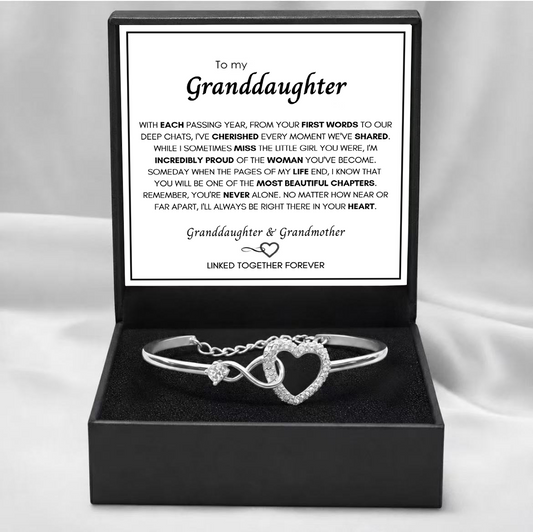 You Are Never Alone - Infinity Heart Bracelet for Granddaughter