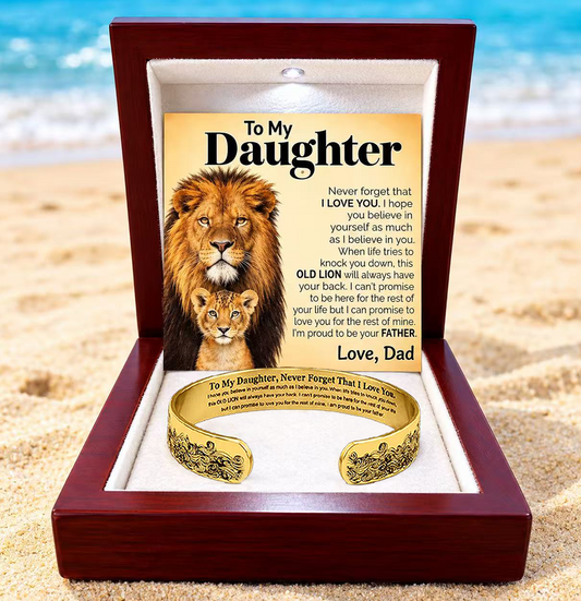 Proud Of You - Engraved Cuff Bracelet Gift for Daughter from Dad D2