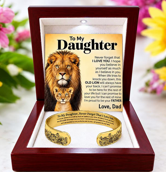 Proud Of You - Engraved Cuff Bracelet Gift for Daughter from Dad F2