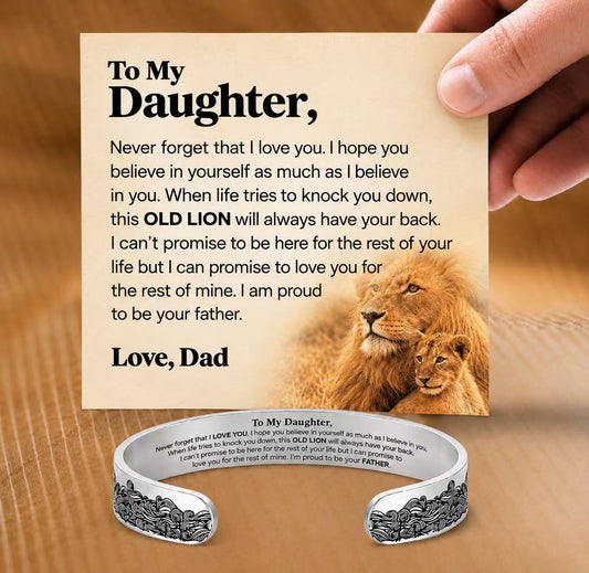 Proud Of You - Engraved Cuff Bracelet Gift for Daughter from Dad FD