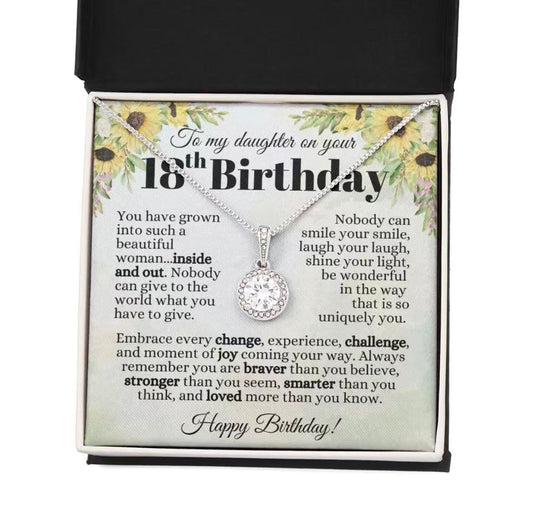 Happy 18th Birthday - Necklace Gift for Daughter