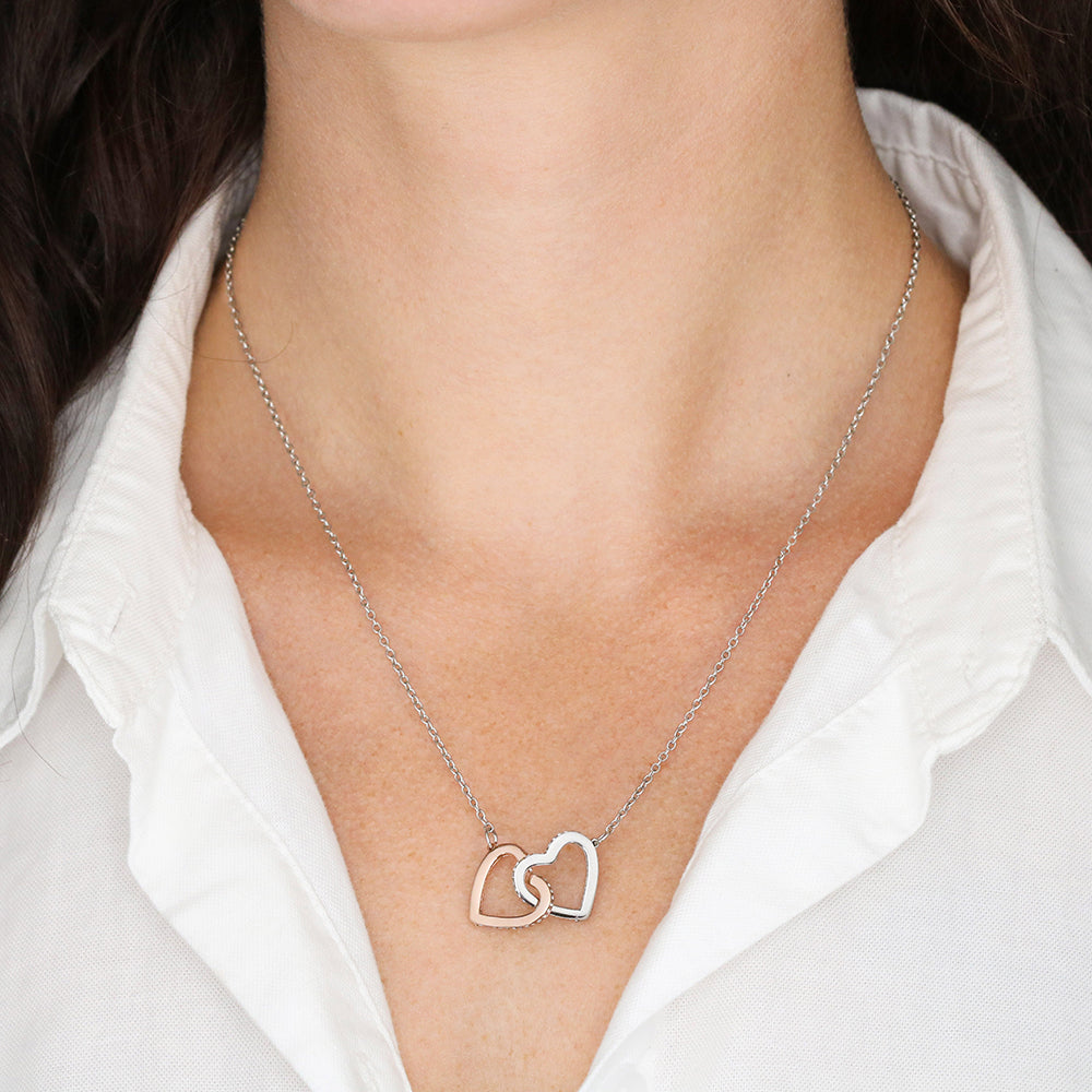 To My Bonus Mom - Linked Hearts Necklace - Always Your Little One Message Card Gift