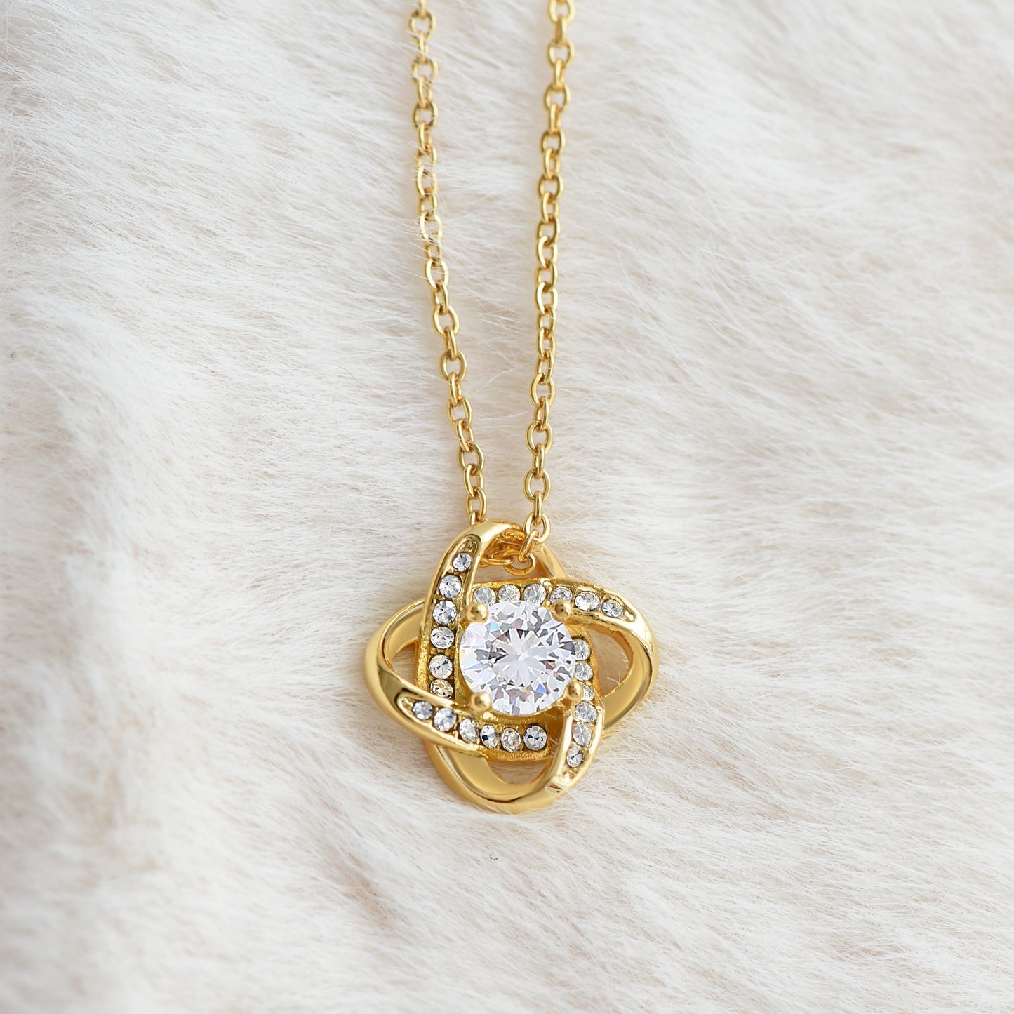 To My Unbiological Sister - Love Knot Necklace Message Card Gift