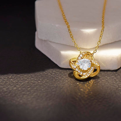 To My Daughter from Dad - Love Knot Necklace - Always Be Your Biggest Fan Gift
